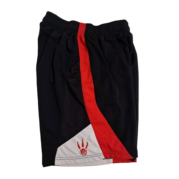 Toronto Raptors Men's Large Adidas Basketball Gym Shorts Black Red White NBA - Picture 8 of 10